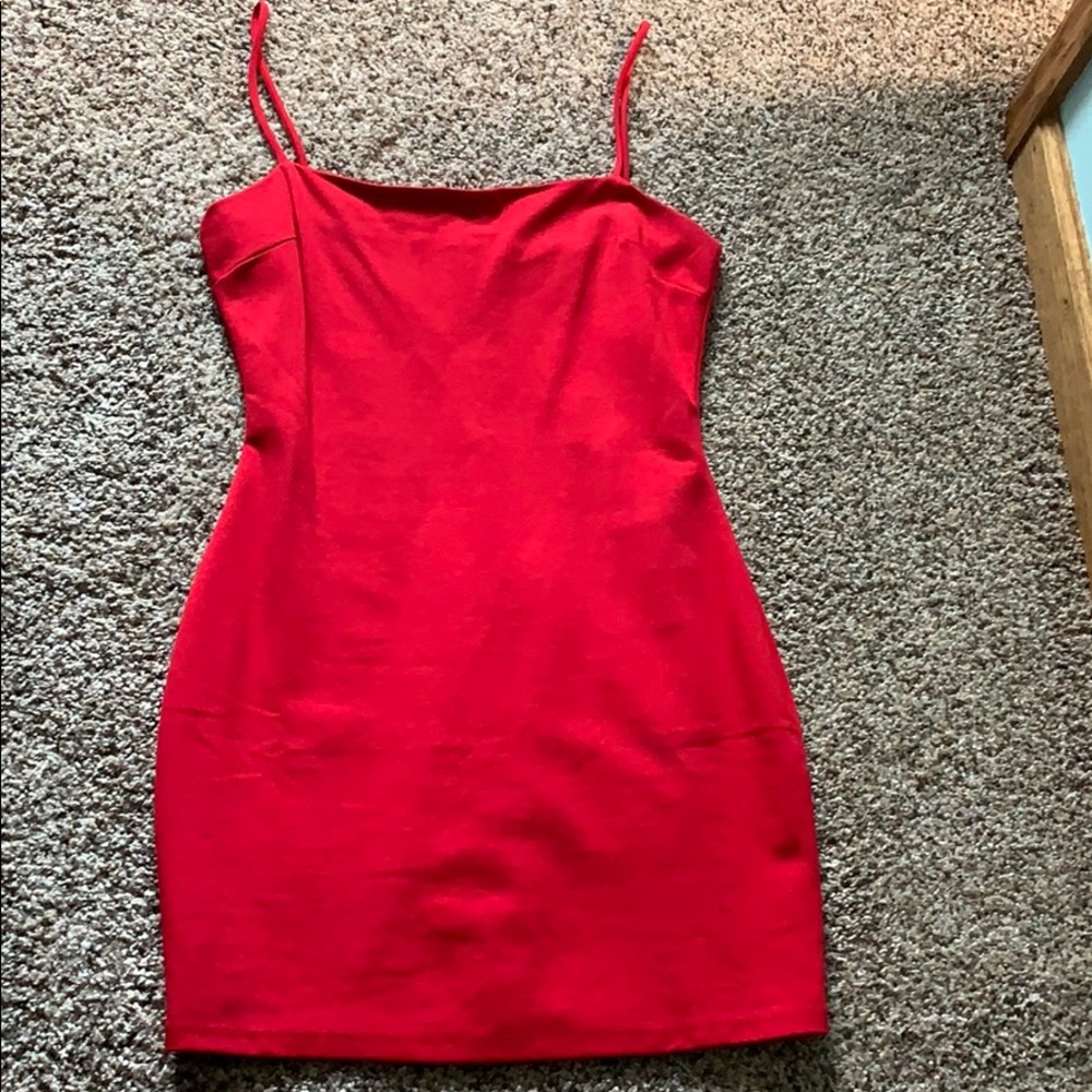 Red mini dress